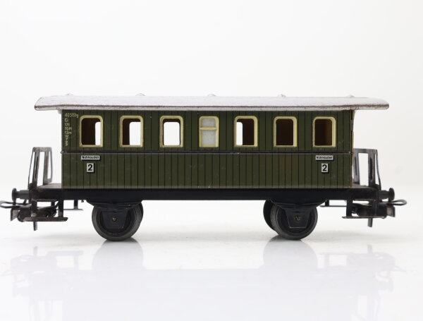 Märklin H0 4040 Personenwagen Donnerbüchse 2. Klasse 4051Stg grün / Blech