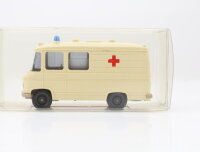Wiking H0 1040/3D Modellauto MB L 406 Rotkreuz creme...