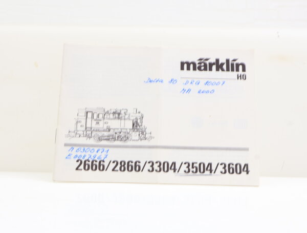 Märklin H0 2666/2866/3304/3504/3604 Anleitung Beschreibung für Dampflok BR 80 DB
