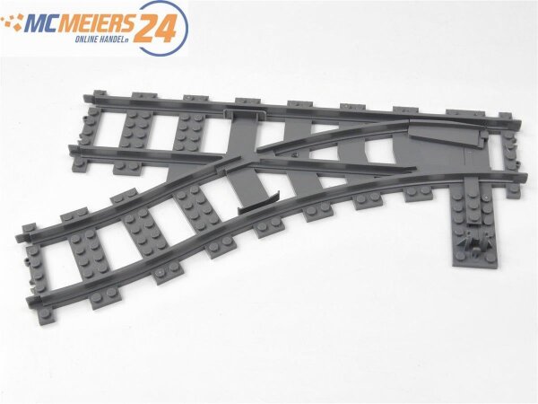 LEGO City 53407 Eisenbahn Schiene Weiche links dunkelgrau E595