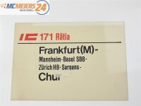 Zuglaufschild Waggonschild IC München - Stuttgart-...