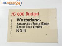 Zuglaufschild Waggonschild IC Berlin - Berlin Zoo - Hamburg - Westerland E568