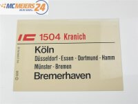 Zuglaufschild Waggonschild IC Seeadler - Hamburg - Bremen...