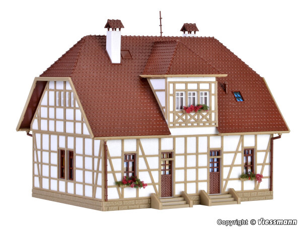 Vollmer 43654 H0 Fachwerk-Siedlungshaus Einfamilien-Wohnhaus Gebäude-Bausatz 1:87