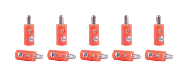 Viessmann 6875 Querlochstecker Bananenstecker orange, 10 Stück