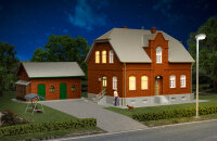 Kibri H0 38188 Gebäude-Bausatz Siedlungshaus Wohnhaus Oberhausen mit Nebengebäude