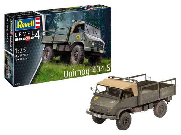 Revell 03348 Modellauto Transporter Unimog 404 S MB Mercedes 1:35