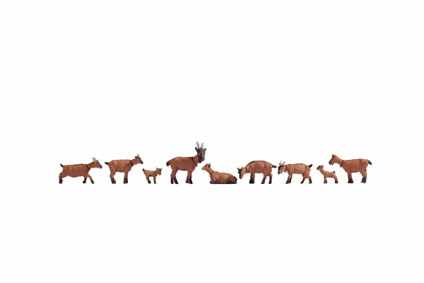 Noch H0 15752 Figuren-Set Ziegen 9x Tiere 1:87