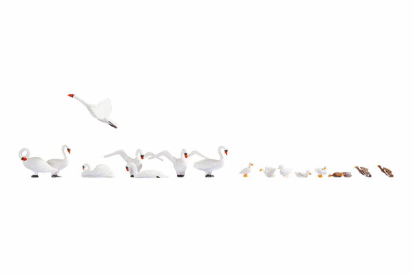 Noch H0 15774 Figuren-Set Tiere Schwäne und Enten 1:87
