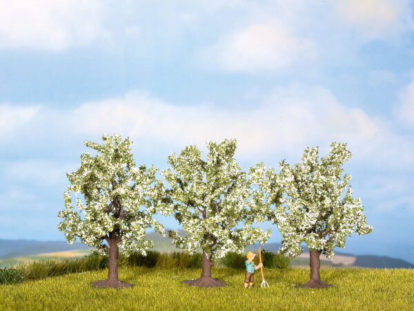 Noch Spur N Z 25511 3x Obstbäume weiß blühend Fruchtbaum Modellbaum Bepflanzung