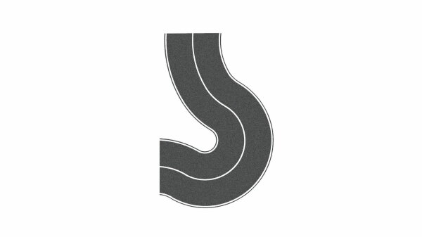 Noch H0 60707 Landstraße Universalkurve Asphalt (2 Stück) 6,6 cm breit 1:87