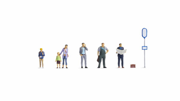 Noch H0 15246 Figuren-Set An der Bushaltestelle 1:87
