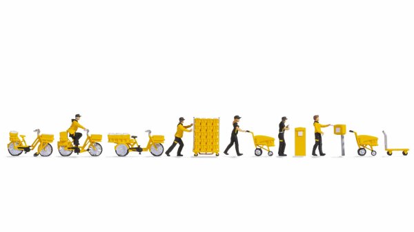 Noch H0 16265 13-Tlg. Figuren-Themenwelt “Post” Szenenset