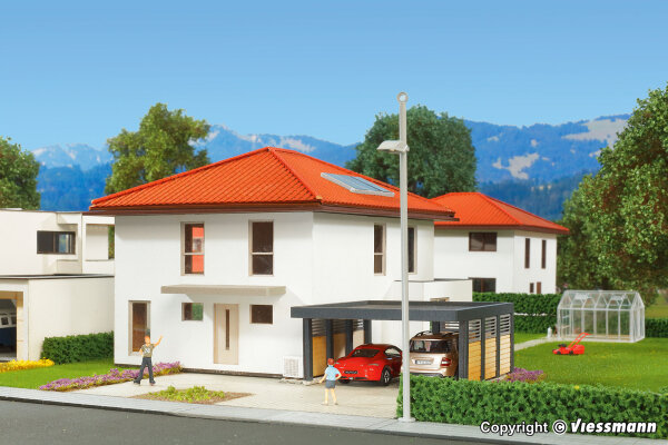 Kibri H0 38336 Gebäude-Bausatz Kubushaus Mia mit Carport - Polyplate 1:87