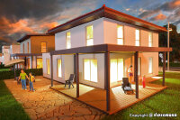 Kibri H0 38336 Gebäude-Bausatz Kubushaus Mia mit Carport - Polyplate 1:87