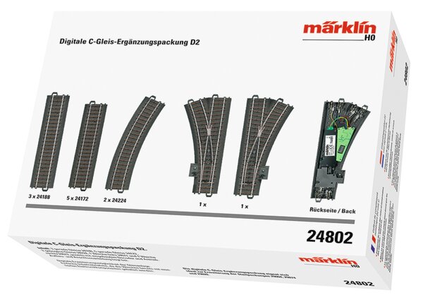 Märklin H0 24802 Digitale C-Gleis-Ergänzungspackung Gleis-Set D2 1:87