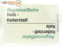 E244 Zuglaufschild Waggonschild RegionalBahn Aschersleben Halberstadt Halle