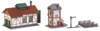 Faller Spur N 222108 Nebenbahnlokschuppen mit Blockstelle Gebäude-Bausatz-Set 1:160