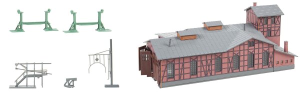 Faller Spur N 222113 Lokschuppen 3-ständig mit Wasserturm Gebäude-Bausatz 1:160