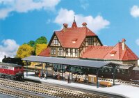Faller Spur N 222164 Bahnsteig überdacht mit Ausschmückungen Gebäude-Bausatz 1:160