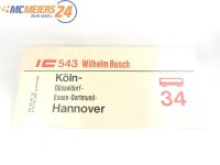 E103 Eisenbahnschild Zuglaufschild IC-Schild 543 Wilhelm...