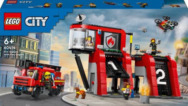 LEGO® City 60414 Feuerwehrstation mit Drehleiterfahrzeug