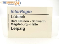 E244 Zuglaufschild InterRegio Lübeck - Bad Kleinen -...