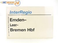 E244 Zuglaufschild Waggonschild InterRegio Emden - Leer -...
