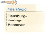E244 Zuglaufschild Waggonschild InterRegio Flensburg -...