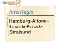 E244 Zuglaufschild Waggonschild InterRegio Hamburg-Altona...