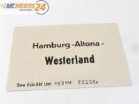 Zuglaufschild Waggonschild Hamburg-Altona - Westerland E616