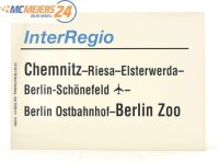 E244c Zuglaufschild Waggonschild InterRegio Chemnitz -...