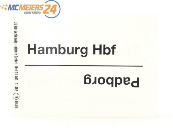 E244c Zuglaufschild Waggonschild Hamburg Hbf - Padborg