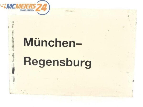 E244 Zuglaufschild Waggonschild München - Regensburg