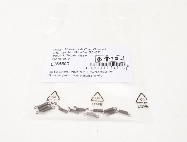 Märklin H0 E765500 Zugfeder Für Wagen Waggons 2,0/10,0 (10 Stück ) Ersatzteil