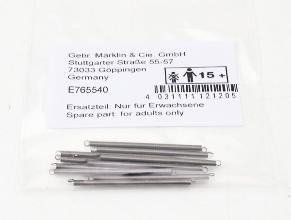 Märklin H0 E765540 Zugfeder für Wagen Waggons 2,0/40,0 (10 Stück) Ersatzteil