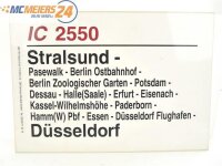 E244 Zuglaufschild Waggonschild IC 2550 Stralsund -...