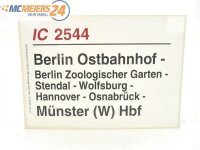 E244 Zuglaufschild Waggonschild IC 2544 Berlin Ostbahnhof...
