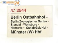 E244a Zuglaufschild Waggonschild IC 2544 Berlin...