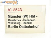 E244 Zuglaufschild Waggonschild IC 2543 Münster (W)...