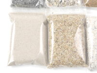 Landschaftsbau 8-tlg. Streumaterial Kies Schotter Sand Steine vers. Farben