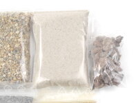 Landschaftsbau 8-tlg. Streumaterial Kies Schotter Sand Steine vers. Farben