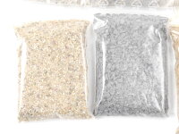 Landschaftsbau 8-tlg. Streumaterial Kies Schotter Sand Steine vers. Farben