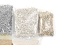Landschaftsbau 8-tlg. Streumaterial Kies Schotter Sand Steine vers. Farben
