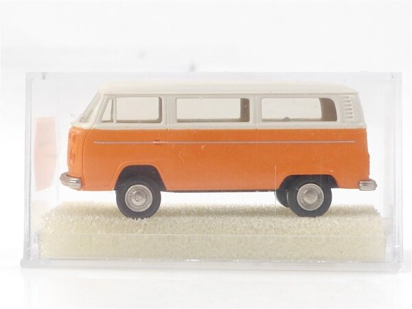 Brekina H0 3305 Modellauto VW T2 Bulli deluxe orange-weiß 1:87