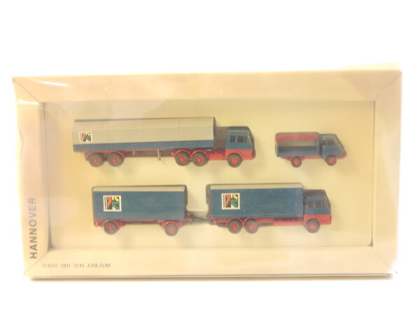 Wiking H0 Modellautoset 3-tlg. LKW Hanomag "Hannover feiert 1991 sein Jubiläum"
