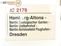 E244 Zuglaufschild Waggonschild IC 2179 Hamburg-Altona -...