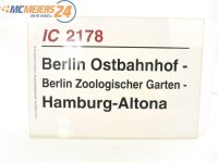 E244 Zuglaufschild Waggonschild IC 2178 Berlin Ostbahnhof...