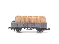 Ibertren N offener Güterwagen Niederbordwagen mit Ladegut grau