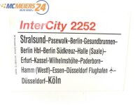 E244 Zuglaufschild Waggonschild InterCity 2252 Stralsund...